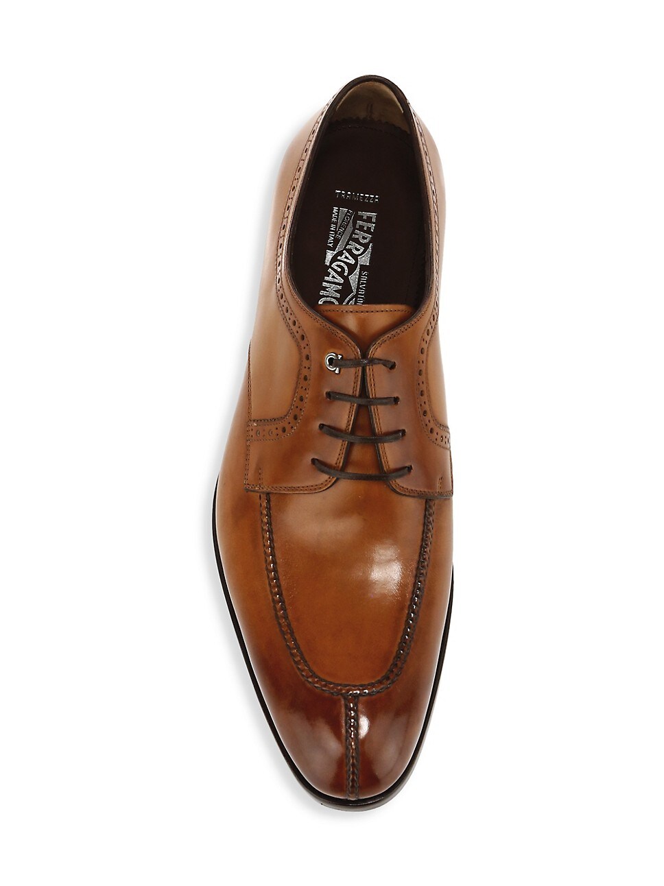 $1,495 SALVATORE FERRAGAMO - "TRAMEZZA TULLIO" Ambre Oxford - 8 D