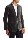 $2,695 RALPH LAUREN PURPLE LABEL - *VELVET* Gray Notch Lapel Blazer - 42R