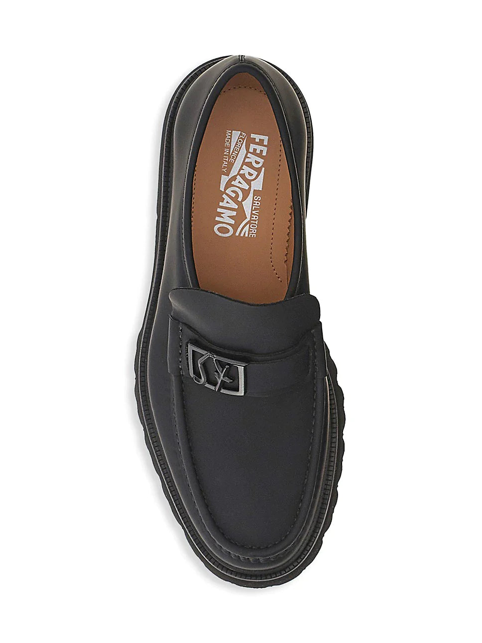 $890 SALVATORE FERRAGAMO - *NUSCO* Black Lug Sole Loafer - 10.5 E US