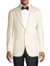 $4,500 ISAIA - Satin PEAK LAPEL Ivory Wool Tuxedo Dinner Jacket Blazer - 36R