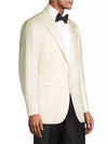 $4,500 ISAIA - Satin PEAK LAPEL Ivory Wool Tuxedo Dinner Jacket Blazer - 36R