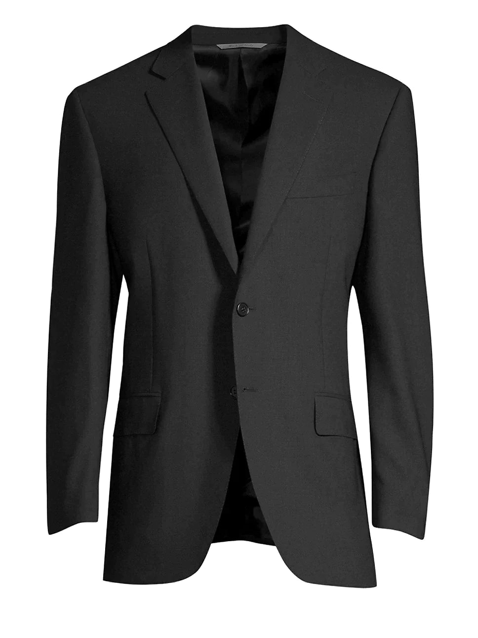 $1,795 CANALI -  Black Solid Notch Lapel 2-Btn Blazer - 38R US