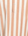 $495 ELEVENTY - Popover Cotton/Linen Ivory/Camel Button Shirt - M