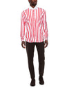 $395 ELEVENTY - Red/White *Wide Spread Contrast Collar* Button Dress Shirt - M