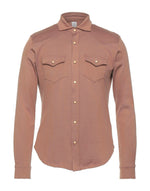 $495 ELEVENTY - Camel *Wide Spread Collar* Snap Texas Style Western Shirt - M