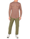 $495 ELEVENTY - Camel *Wide Spread Collar* Snap Texas Style Western Shirt - M