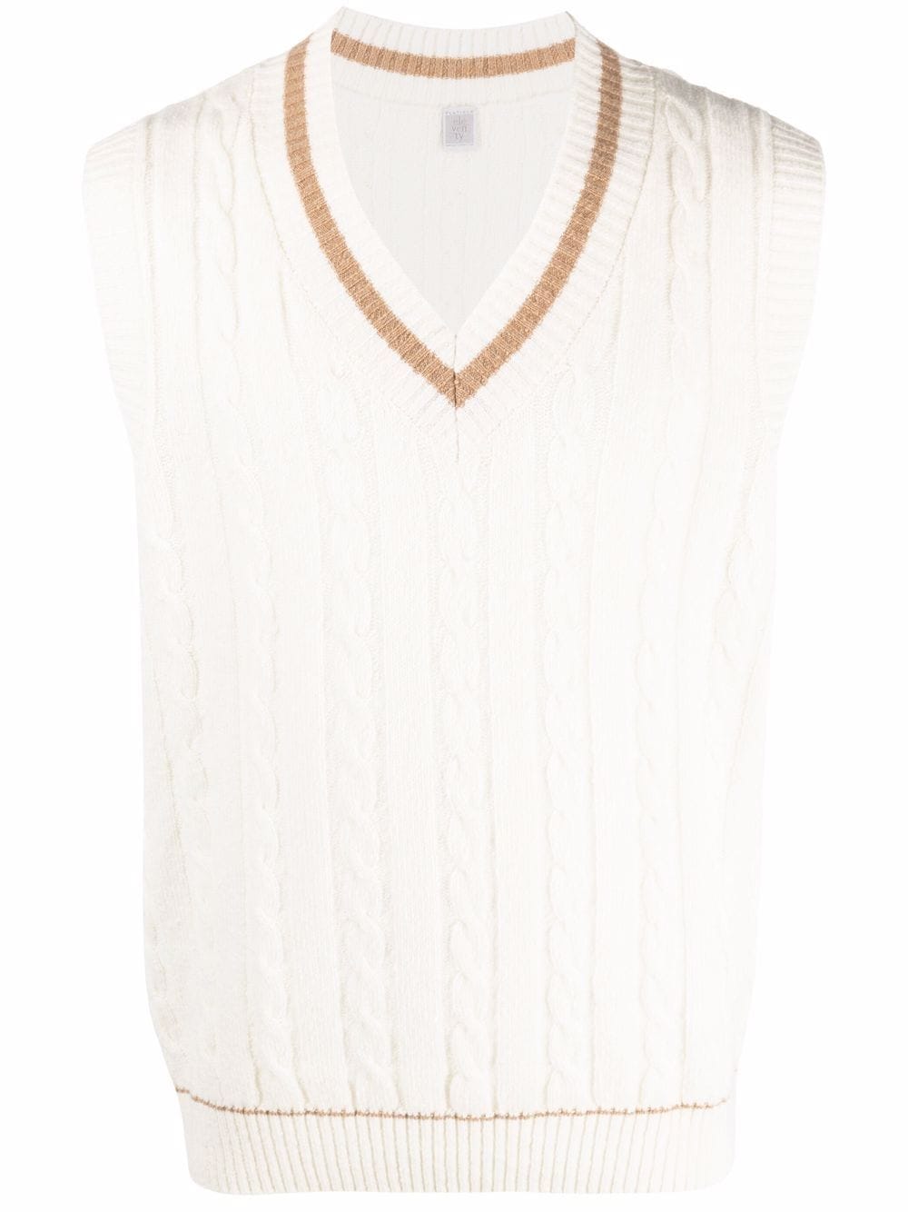 $545 ELEVENTY - Cable Knit WOOL/CASHMERE *CRICKET* Sweater Vest - X-Large