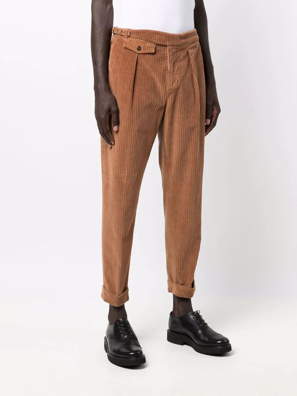 ELEVENTY - *SIDE TAB* BELTED Camel Corduroy Dress Pants- 33W