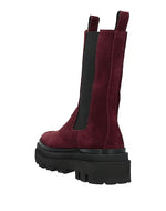 $825 ELEVENTY - Burgundy Suede Chelsea Platform Chunky Sole Boots - 10 US (40EU)