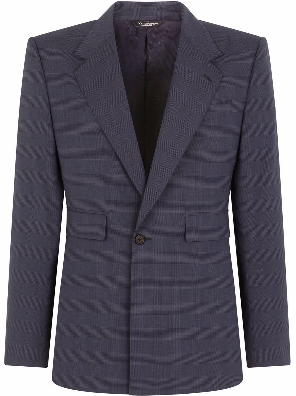 $2,345 DOLCE & GABBANA - “SICILIA” Blue Check Side-Slit Blazer- 38R