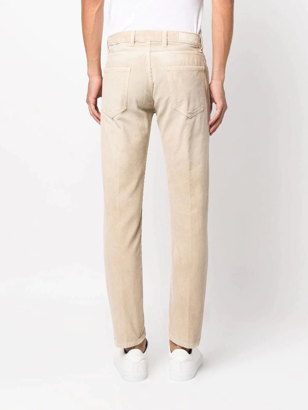 ELEVENTY - 5-Pocket Neutral Beige/Ivory Chino Twill/Cord Cotton Pants - 33W