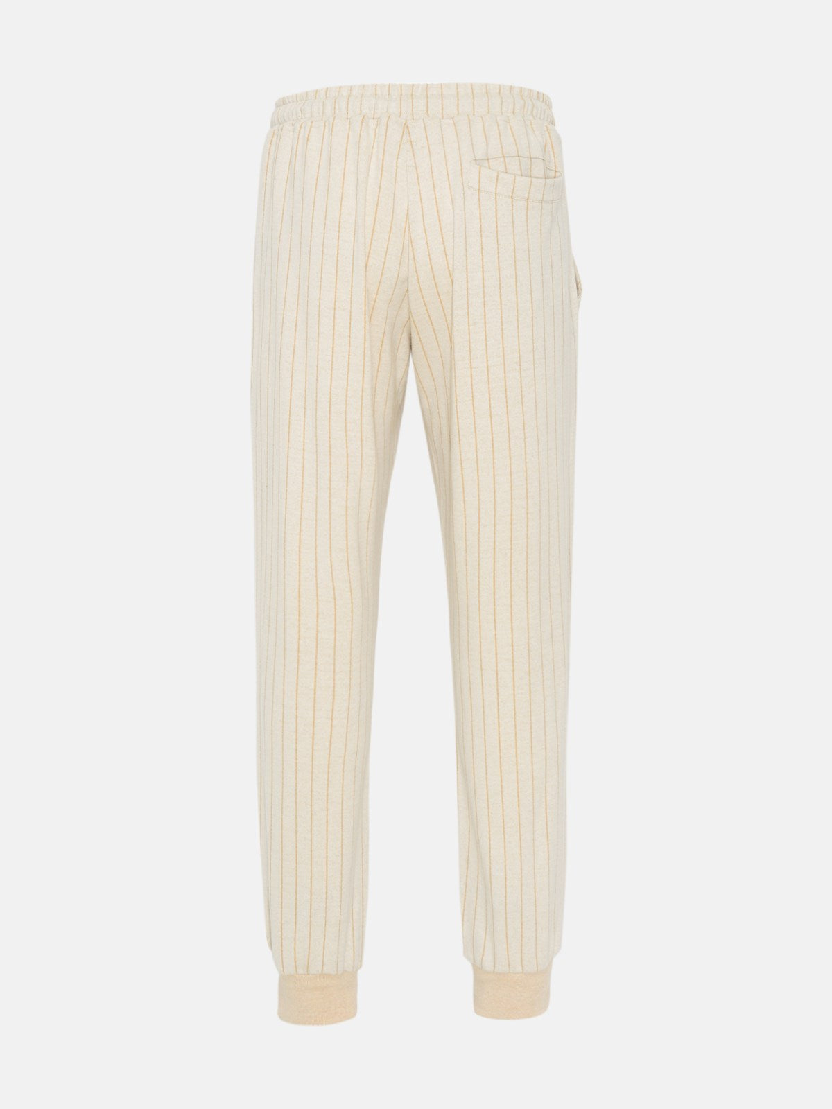 $1,495 ELEVENTY - Ivory & Camel Stripe CASHMERE Blend Jogger Sweat Pants - XL