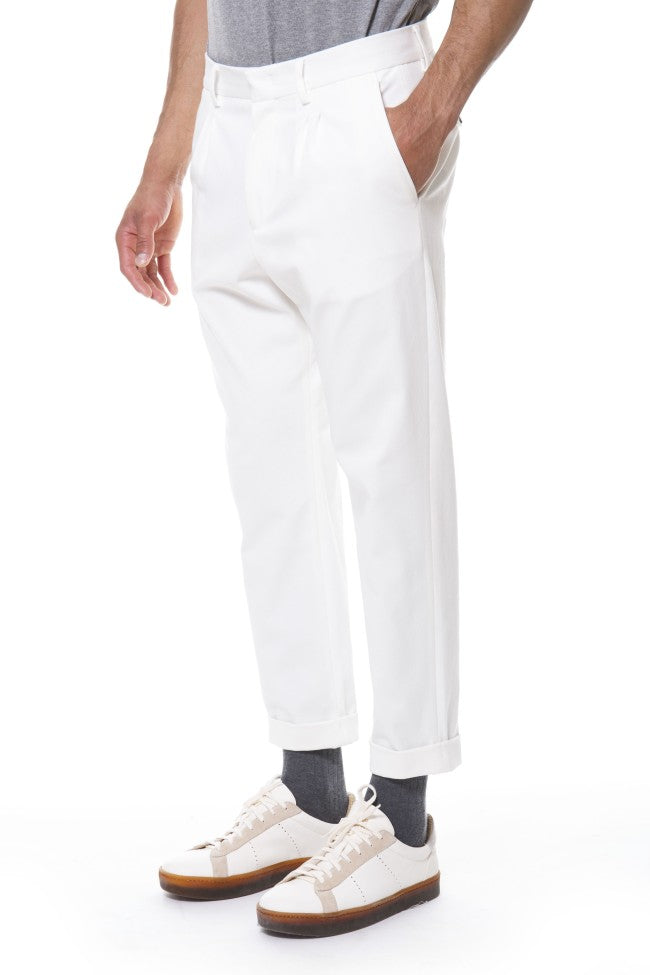 $575 ELEVENTY - Ivory/White Stretch Cotton Blend Dress/Casual Pants- 33W