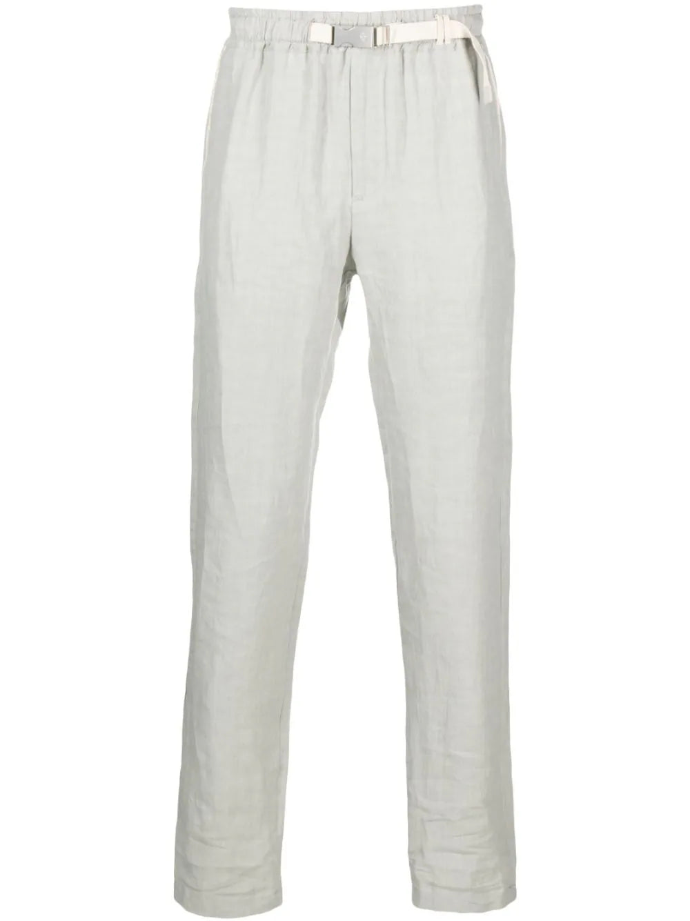 $795 ELEVENTY - Baby Blue LINEN Belted Ivory Tipped Casual Pants - 33W