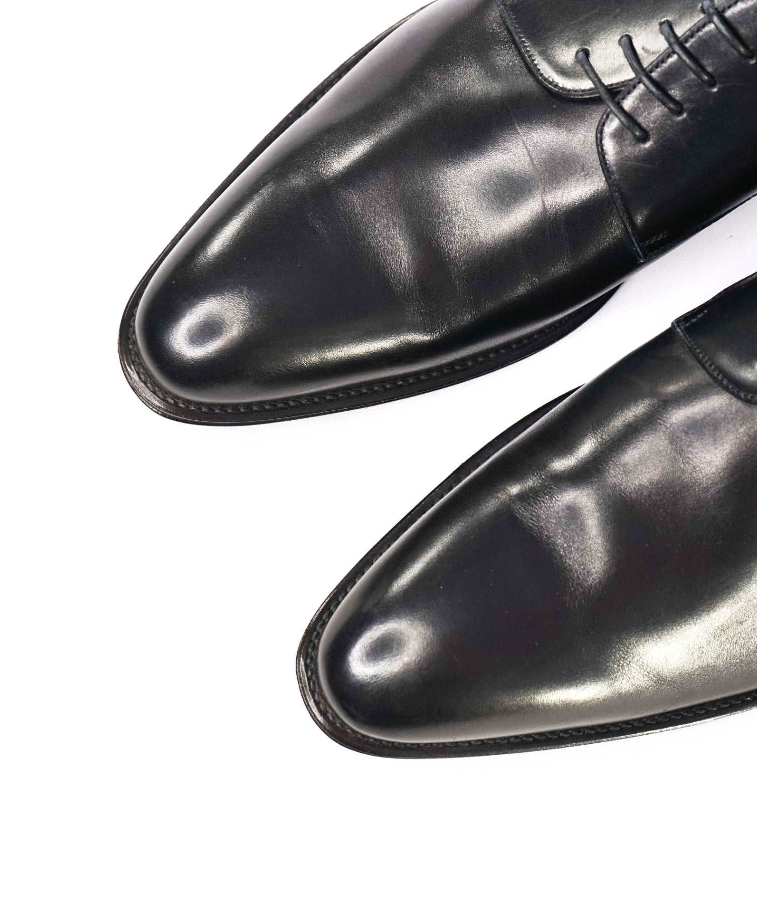 Ermenegildo Zegna Solid Black Leather Oxfords US 11.5 (EU 10.5)