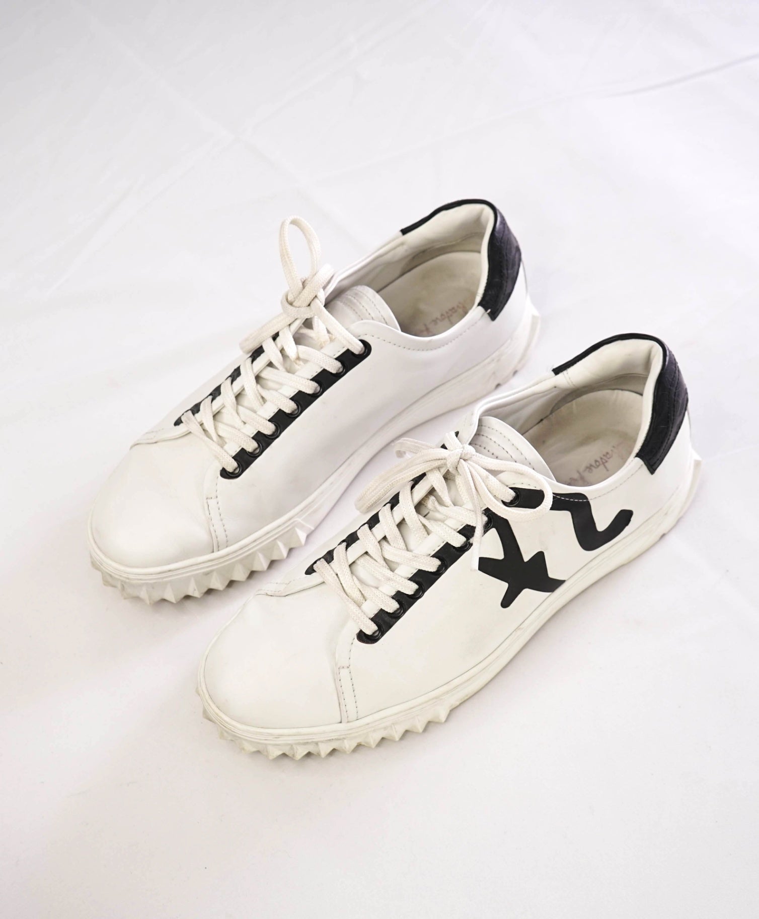 Salvatore Ferragamo White Leather Sneakers 7.5 M