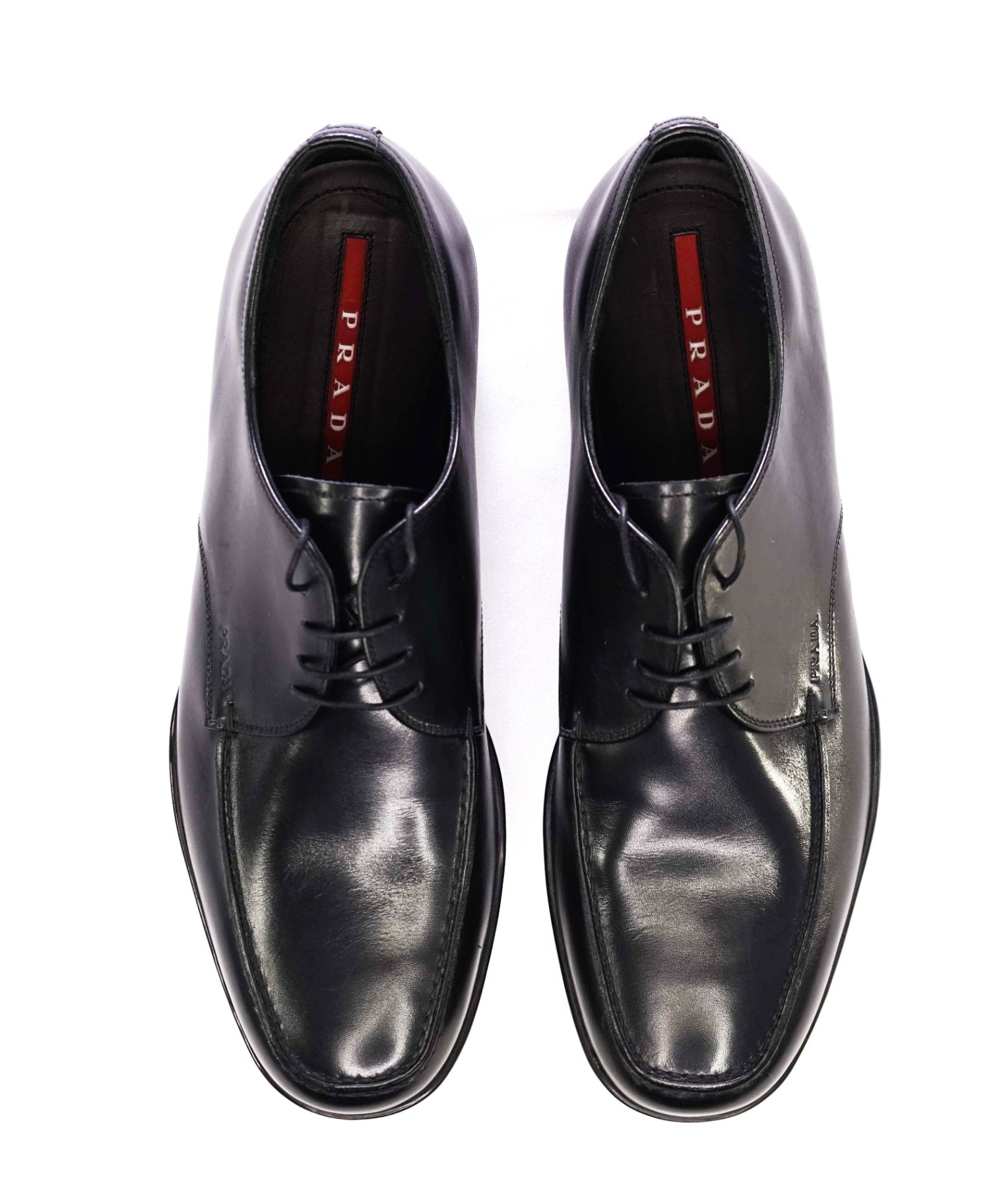 Prada Linea Rossa Black Leather Oxfords Lug Sole 9.5 US (8.5 IT)