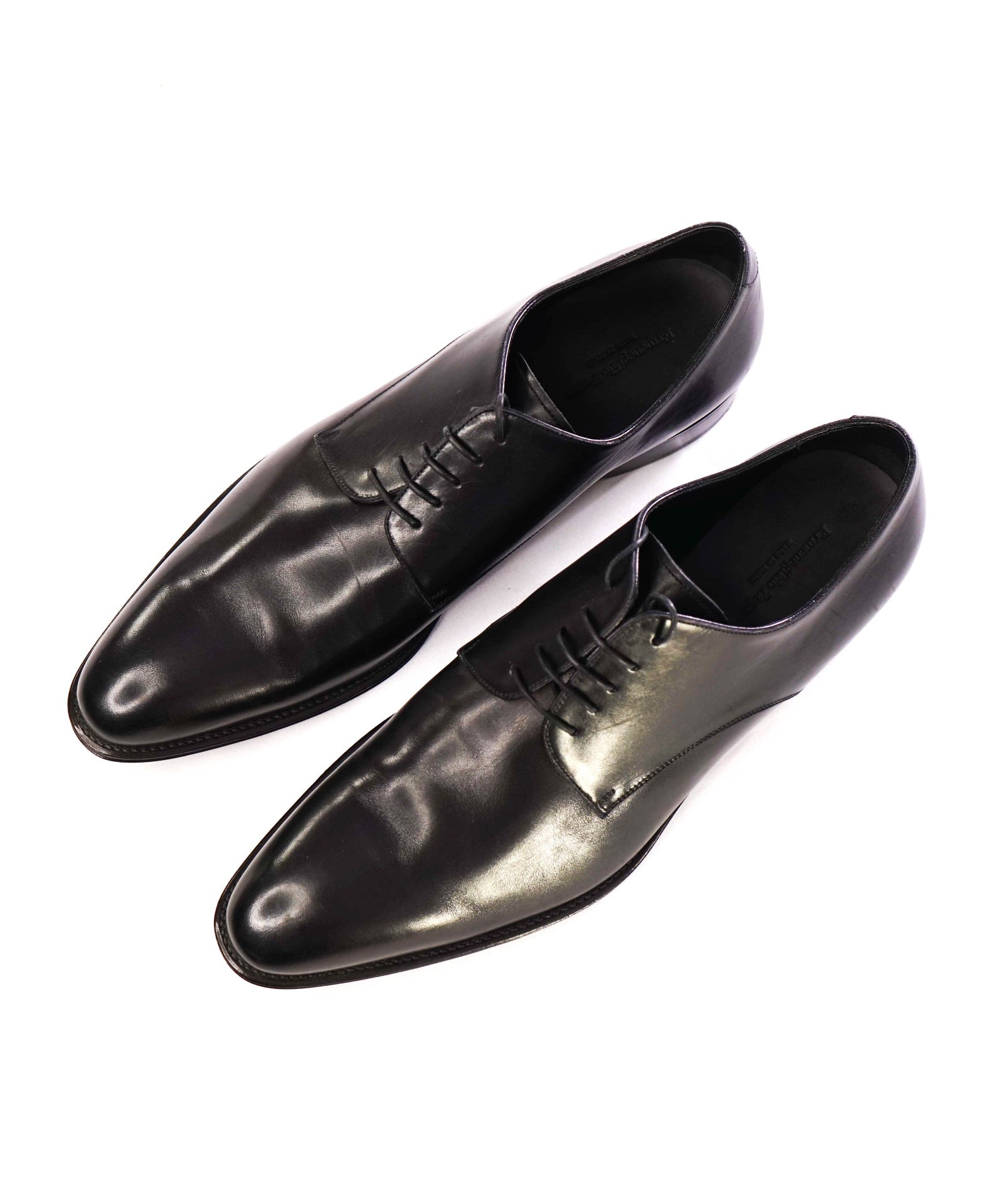 Ermenegildo Zegna Solid Black Leather Oxfords US 11.5 (EU 10.5)