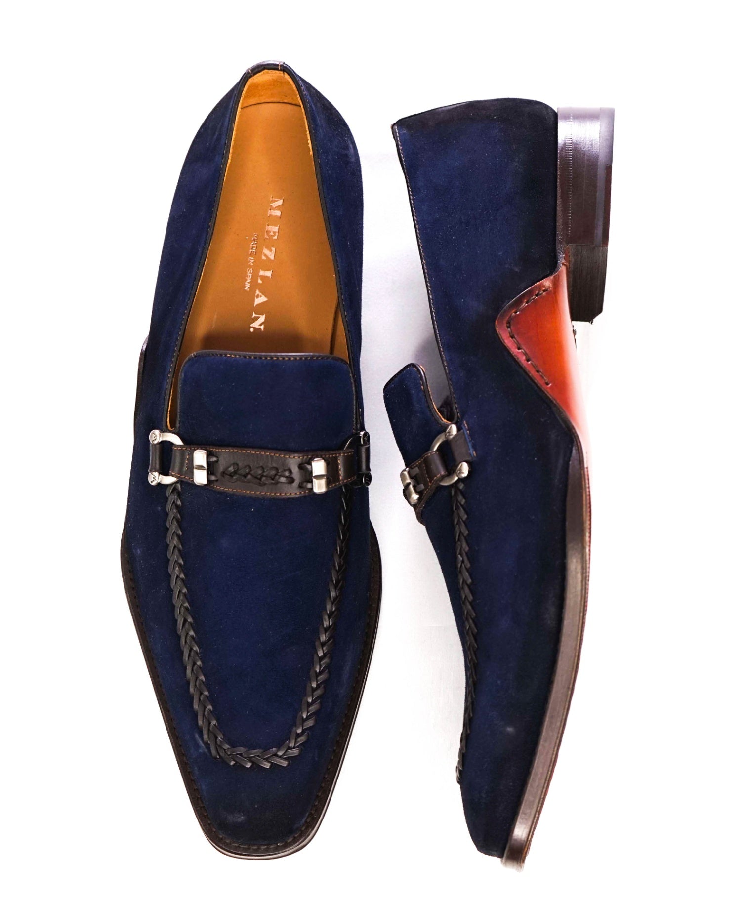 Mezlan Dark Blue Suede Loafers 11.5 M