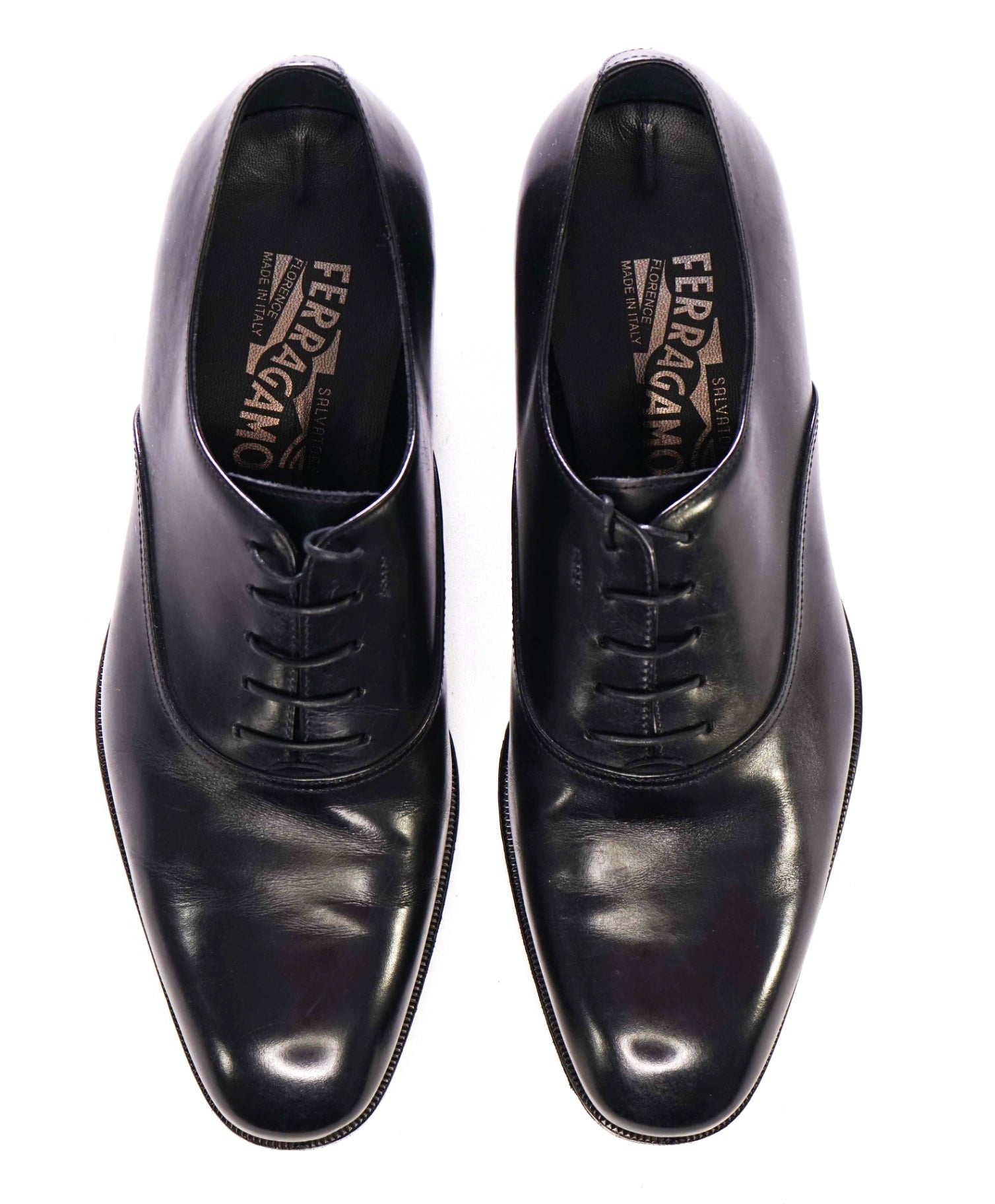 Salvatore Ferragamo "FEDELE" Black Oxfords Leather Footwear 7 EE