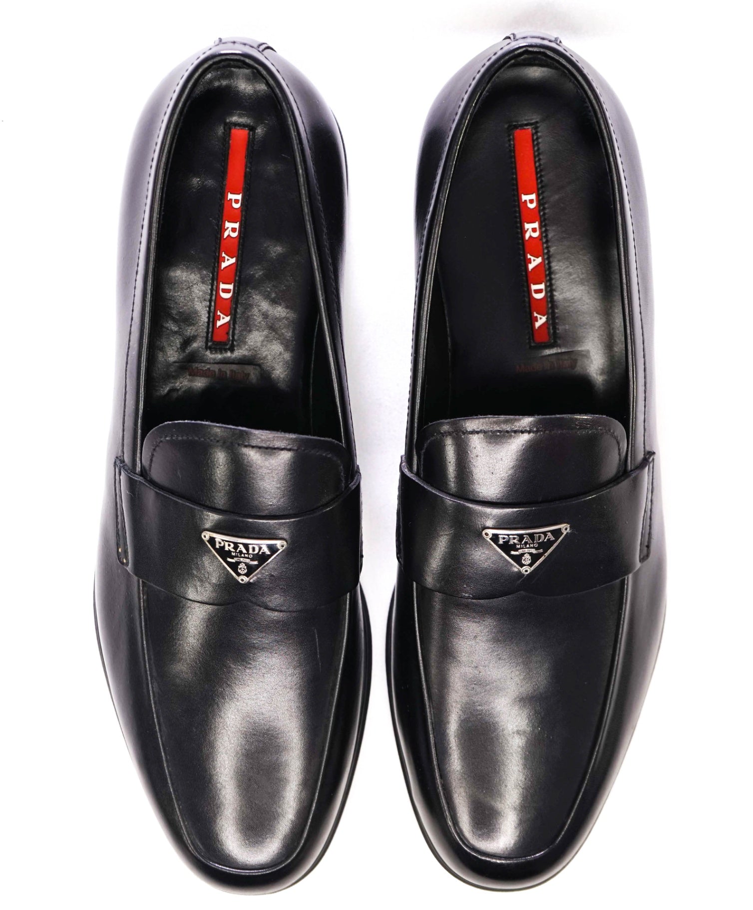 $1,090 Prada Solid Black Loafers Leather Footwear 10US (9IT)