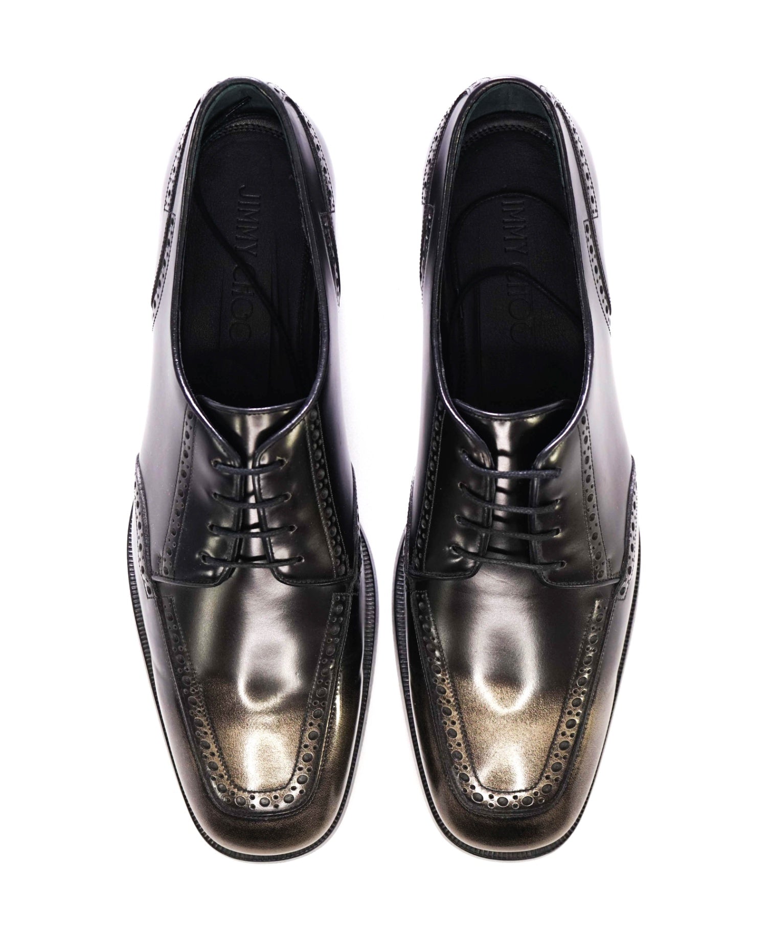 $925 Jimmy Choo Black Derbies Leather Footwear Oxfords 9.5