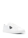 $900 PRADA -  White Leather Low Sneakers With Logo Detail - 11 US (10 IT) (Men)