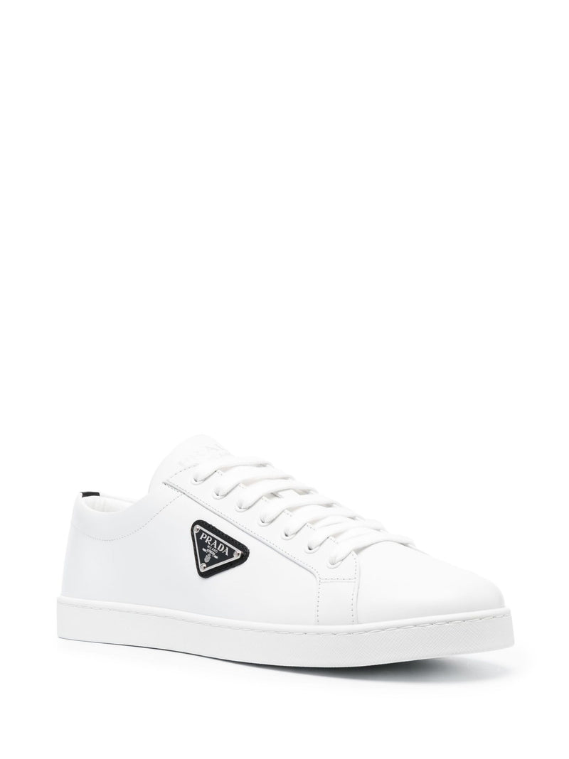 $900 PRADA -  White Leather Low Sneakers With Logo Detail - 11 US (10 IT) (Men)