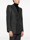 $3,490 BALLY - By FOX BROTHERS Double Breasted Chalk Stripe Wool Suit - 36R