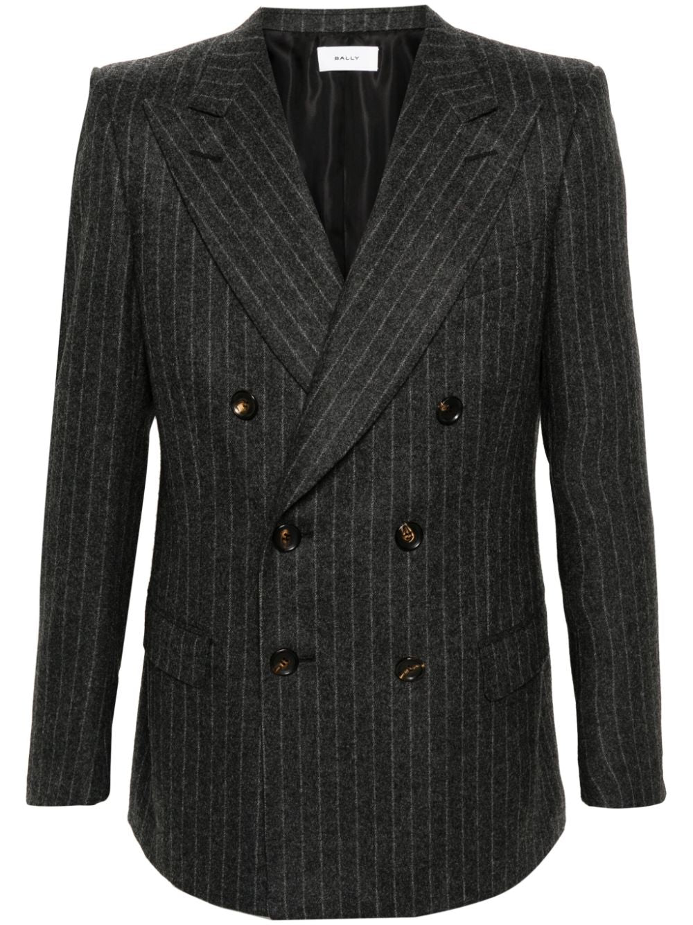 $3,490 BALLY - By FOX BROTHERS Double Breasted Chalk Stripe Wool Suit - 36R