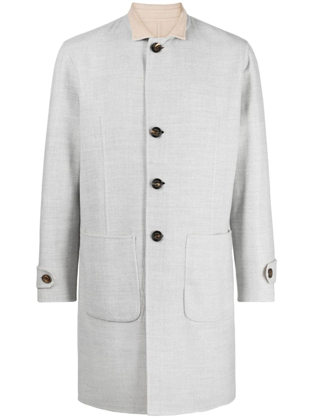 $2,678 ELEVENTY - Single-Breasted Reversible Cotton Coat- 40 (50EU)