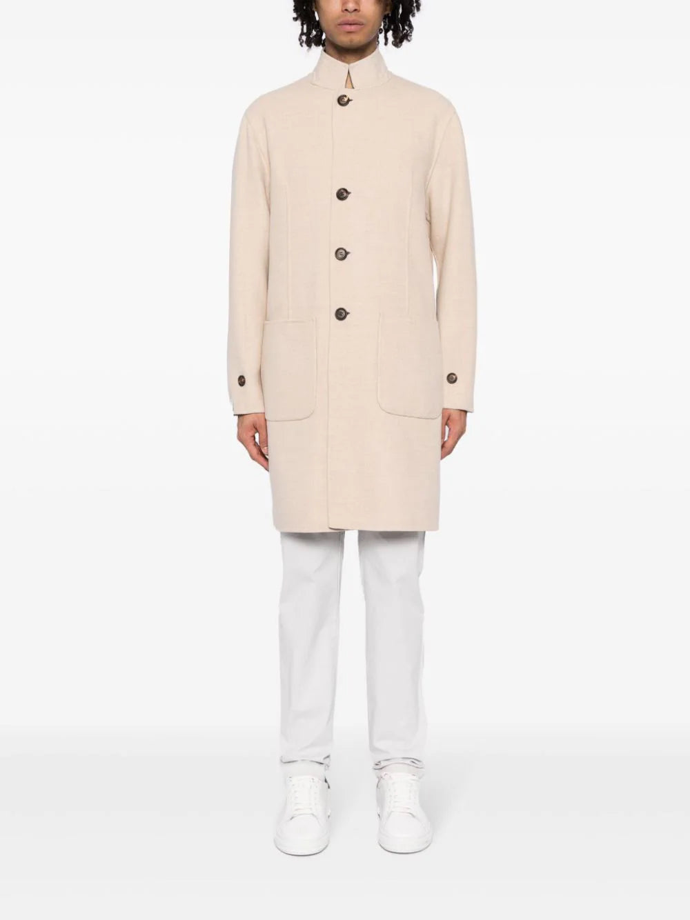 $2,678 ELEVENTY - Single-Breasted Reversible Cotton Coat- 40 (50EU)