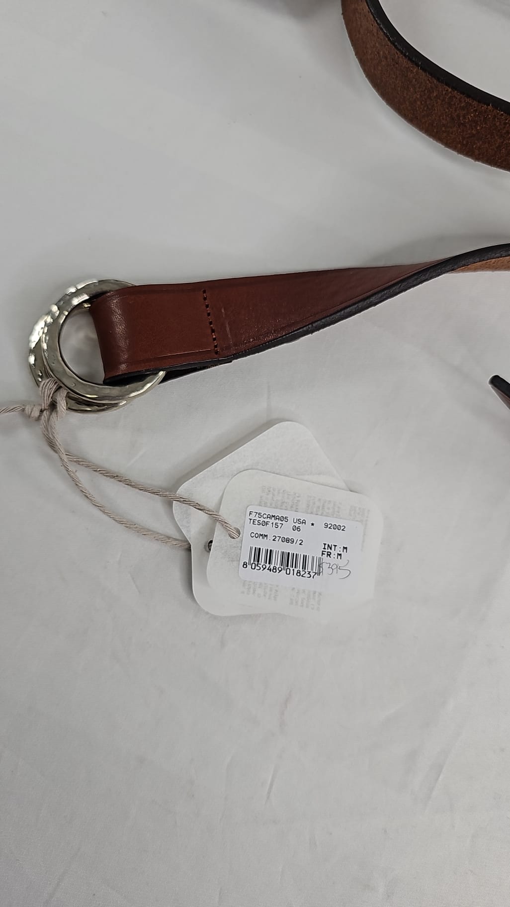 $345 ELEVENTY - Brown Soft Leather Made In Italy O Ring Belt - 34W (95)