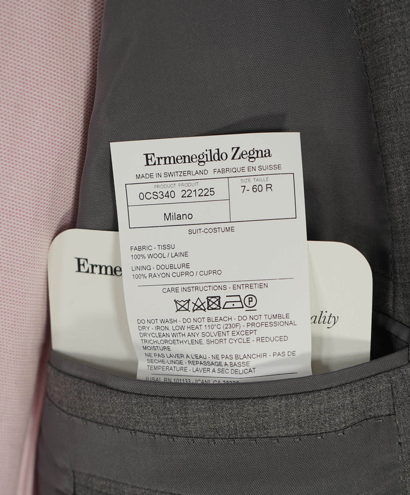 $3,495 ERMENEGILDO ZEGNA - Solid Gray SU MISURA Wool Blazer - 50R US