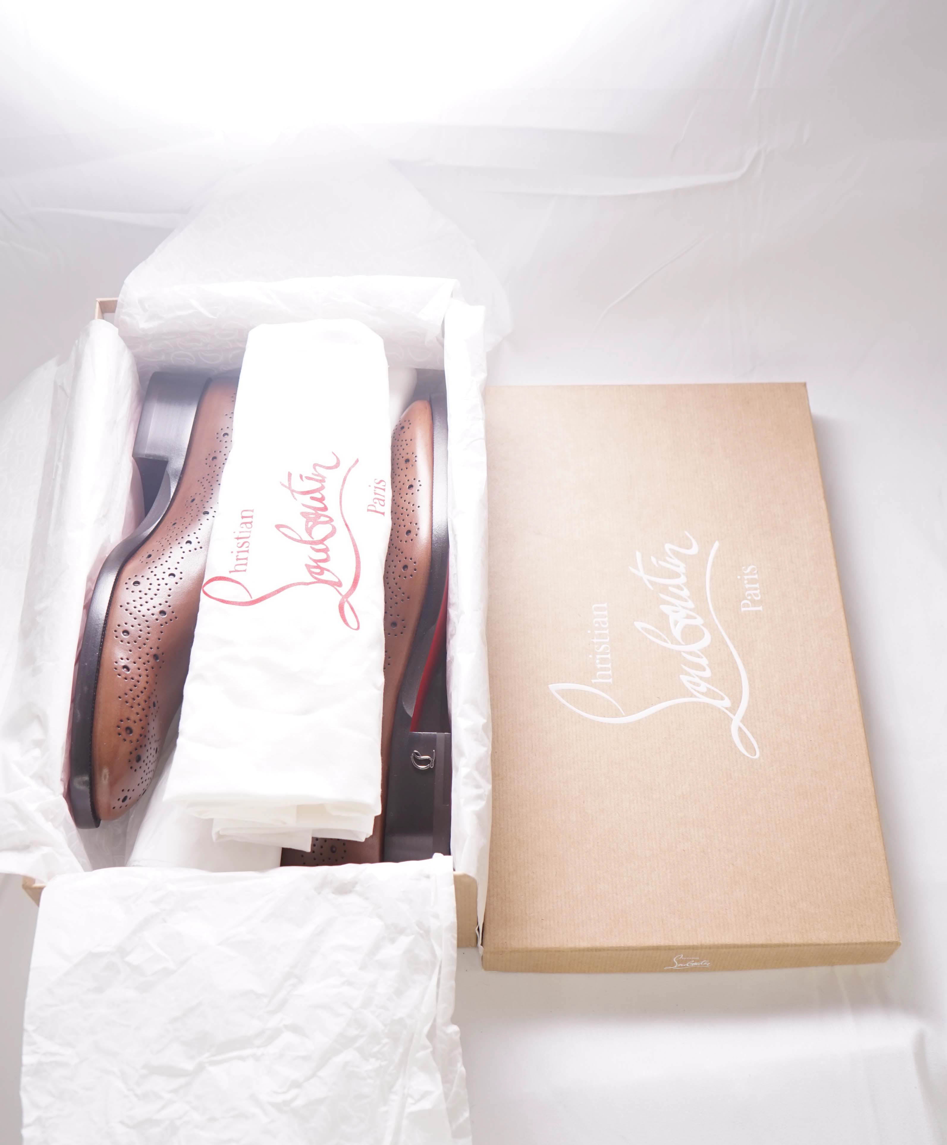 $1,200 CHRISTIAN LOUBOUTIN - *CORTEOBELLO* Brown Brogue Oxfords - 10 US (43 EU)