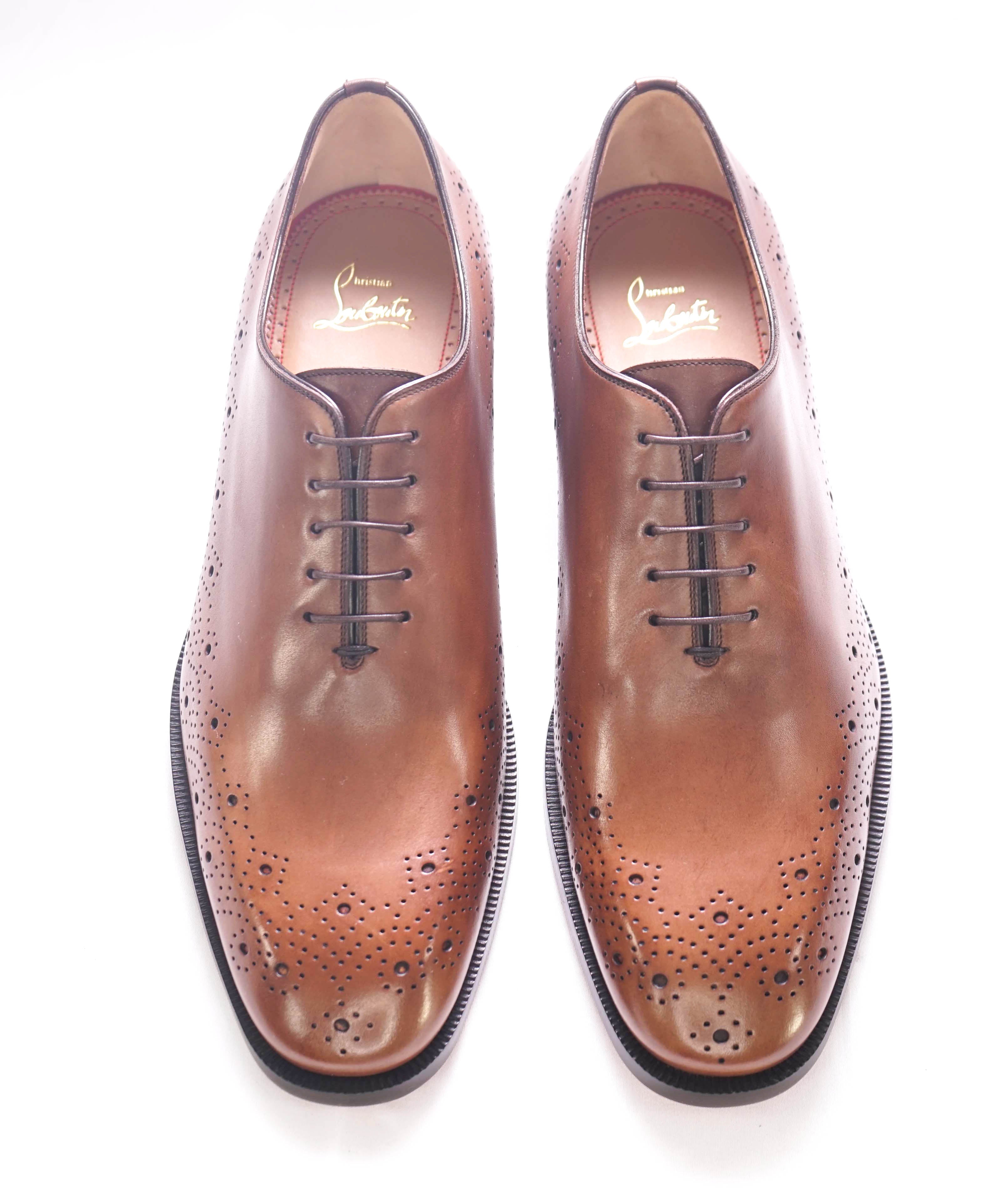 $1,200 CHRISTIAN LOUBOUTIN - *CORTEOBELLO* Brown Brogue Oxfords - 10 US (43 EU)