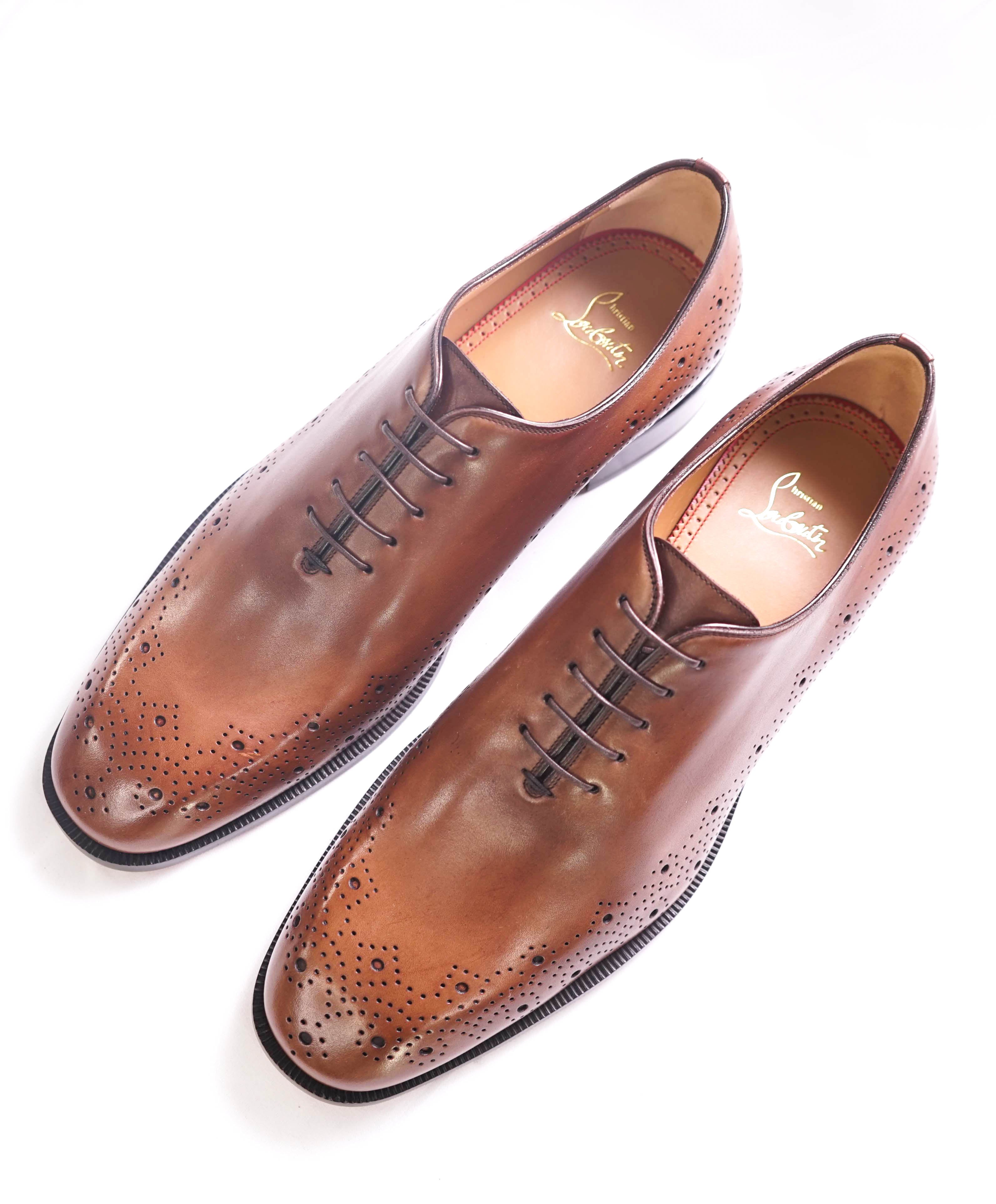 $1,200 CHRISTIAN LOUBOUTIN - *CORTEOBELLO* Brown Brogue Oxfords - 10 US (43 EU)