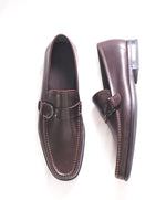 $850 SALVATORE FERRAGAMO - Single Gancini Bit Loafer Brown Pebbled Leather  - 13 D