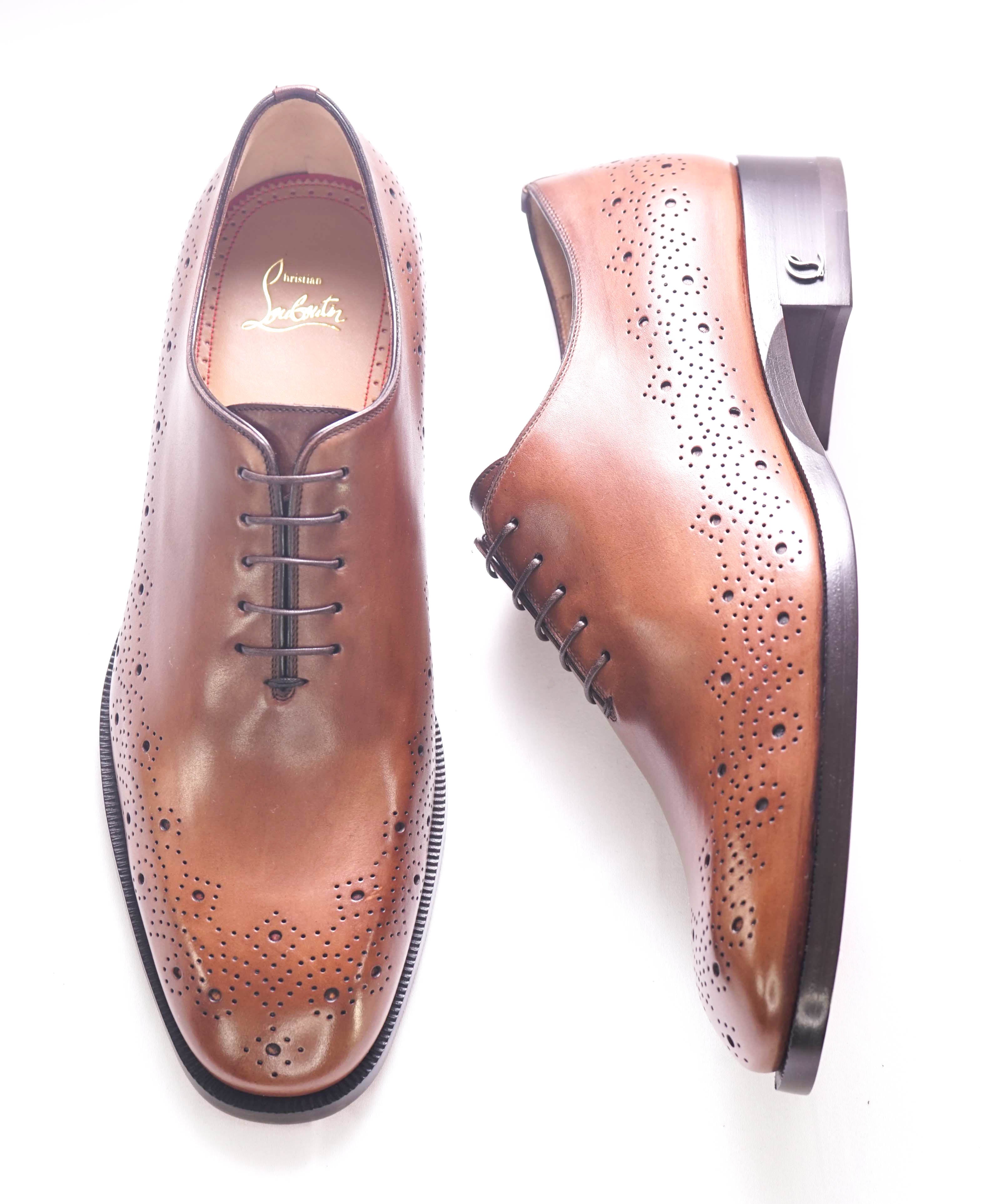 $1,200 CHRISTIAN LOUBOUTIN - *CORTEOBELLO* Brown Brogue Oxfords - 10 US (43 EU)