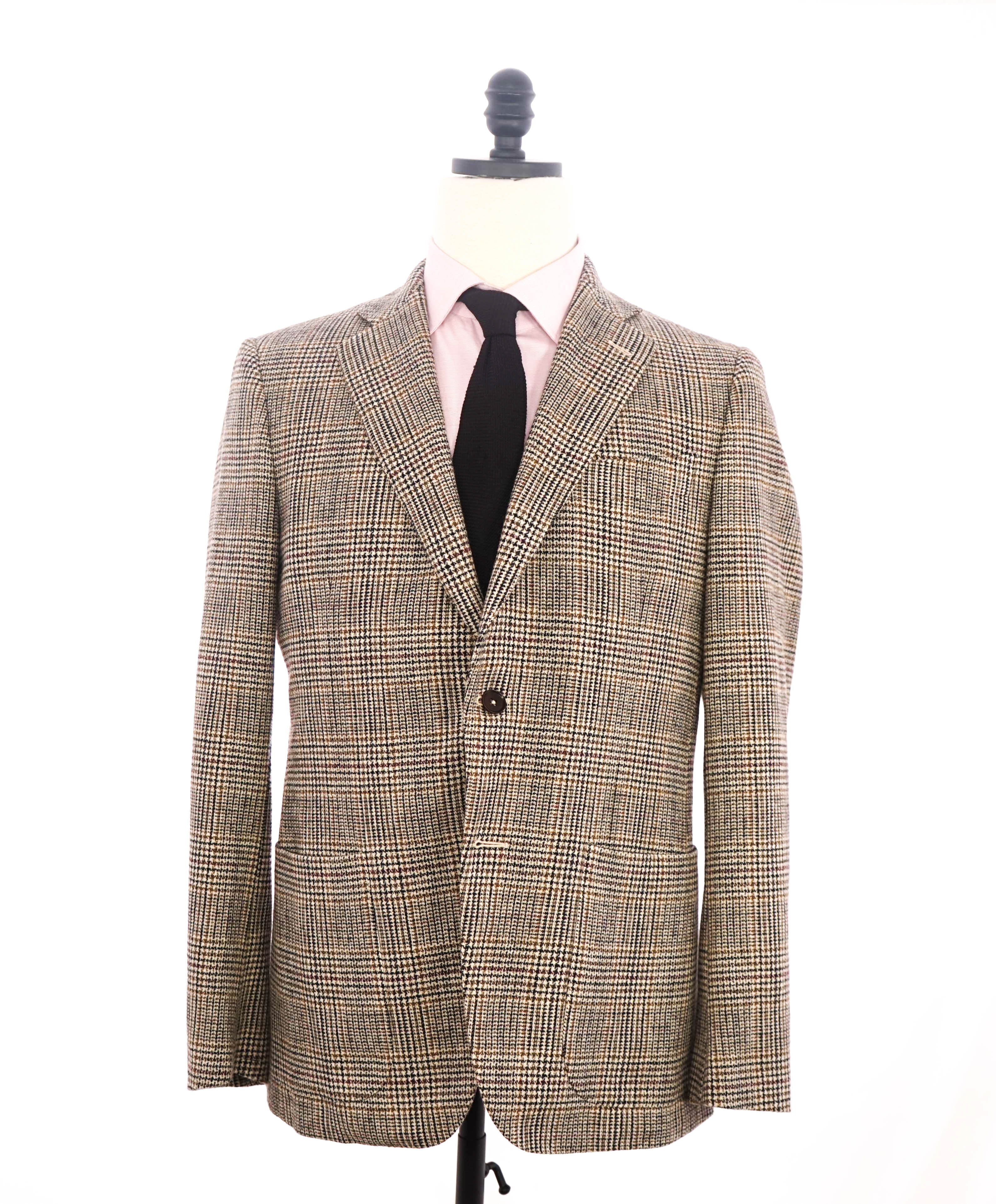 $2,995 ISAIA - Base "GALLES" 140's Prince of Wales Check Blazer - 38R