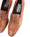 $800 SALVATORE FERRAGAMO - Supple Leather Brown Penny Loafers Sleek Silhouette - 8 D