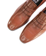 $800 SALVATORE FERRAGAMO - Supple Leather Brown Penny Loafers Sleek Silhouette - 8 D