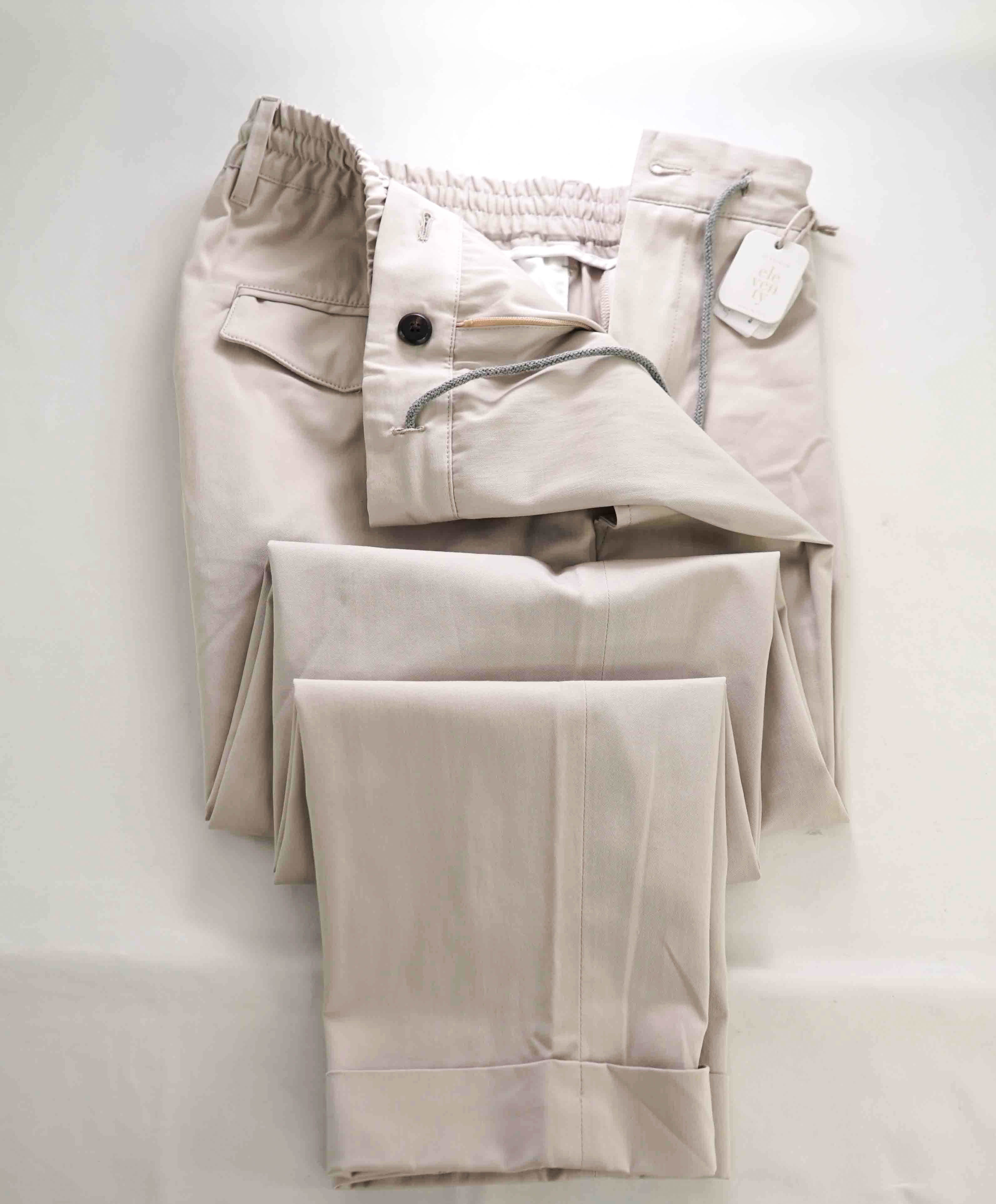 $745 ELEVENTY - GABARDINE / Silk Blend CUFFED Jogger Sweat Pants - 33