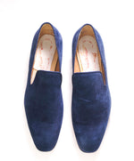 $1,050 CHRISTIAN LOUBOUTIN - * Dandelion* Blue Suede Loafers - 13.5 US (46.5)