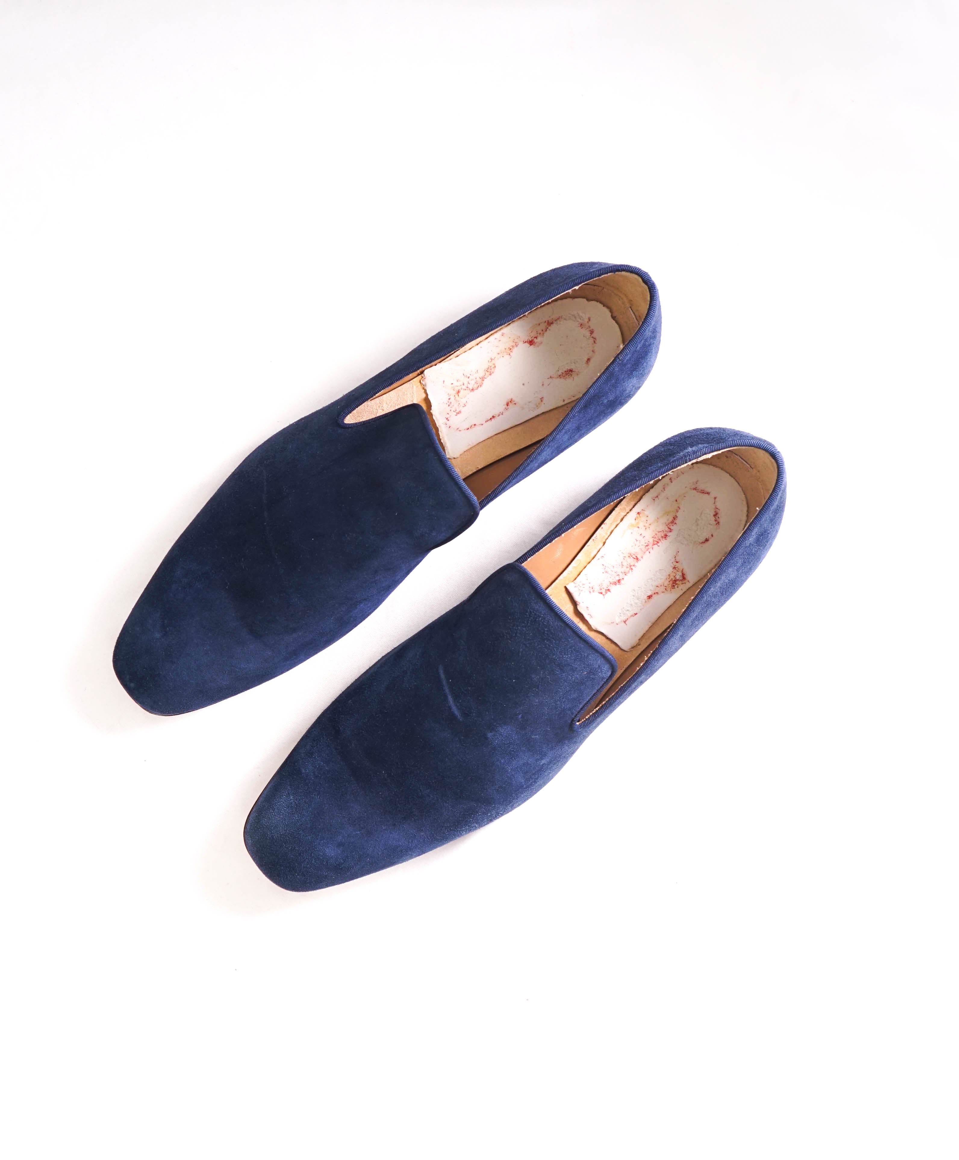 $1,050 CHRISTIAN LOUBOUTIN - * Dandelion* Blue Suede Loafers - 13.5 US (46.5)