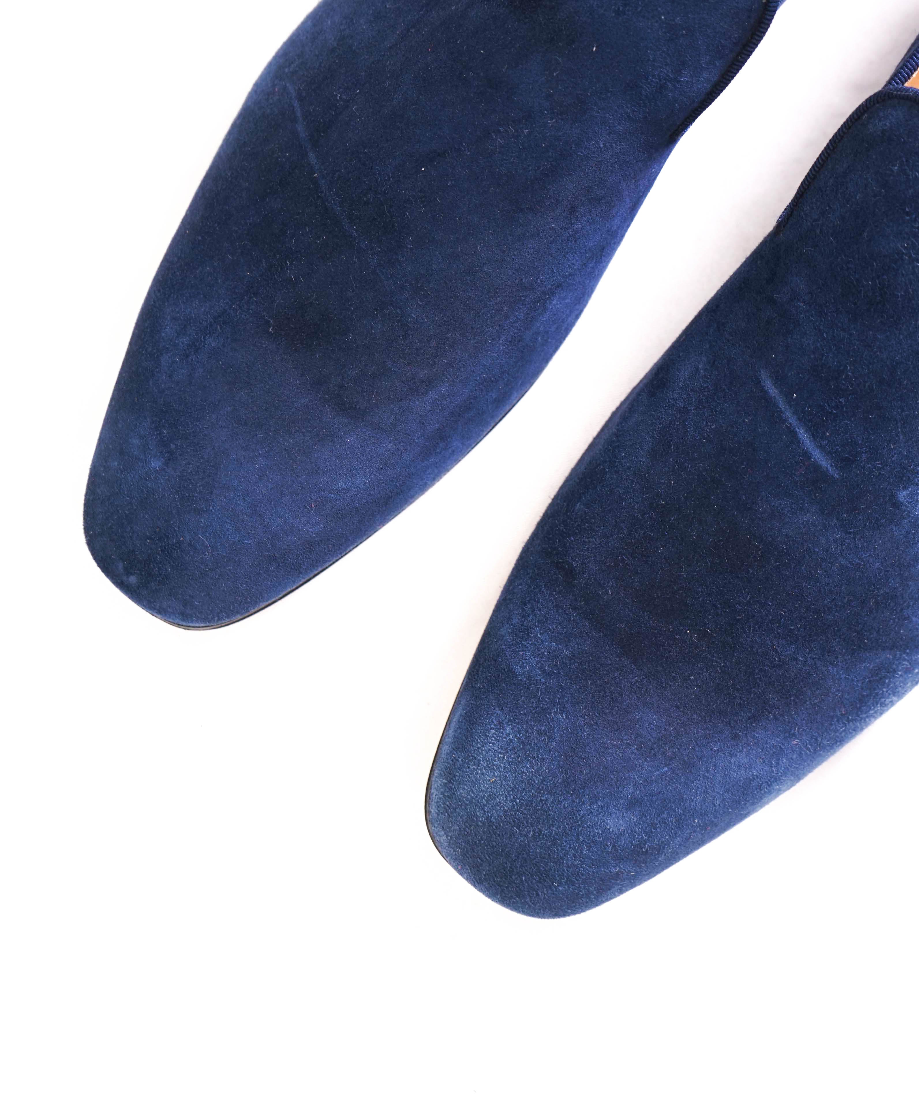 $1,050 CHRISTIAN LOUBOUTIN - * Dandelion* Blue Suede Loafers - 13.5 US (46.5)