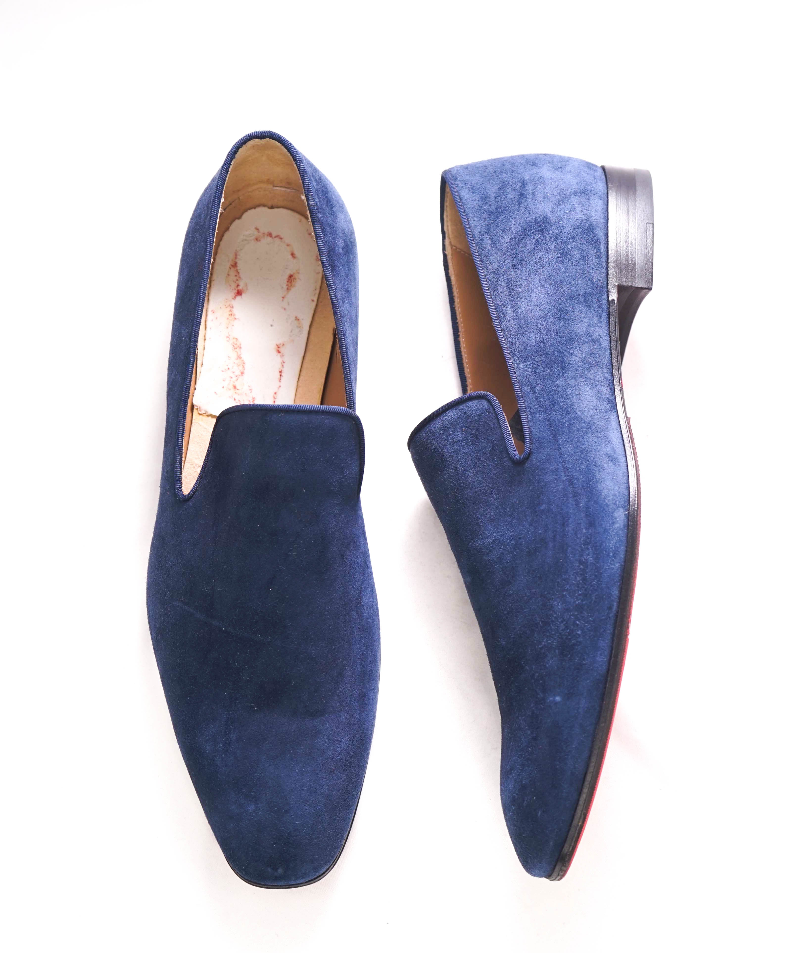 $1,050 CHRISTIAN LOUBOUTIN - * Dandelion* Blue Suede Loafers - 13.5 US (46.5)