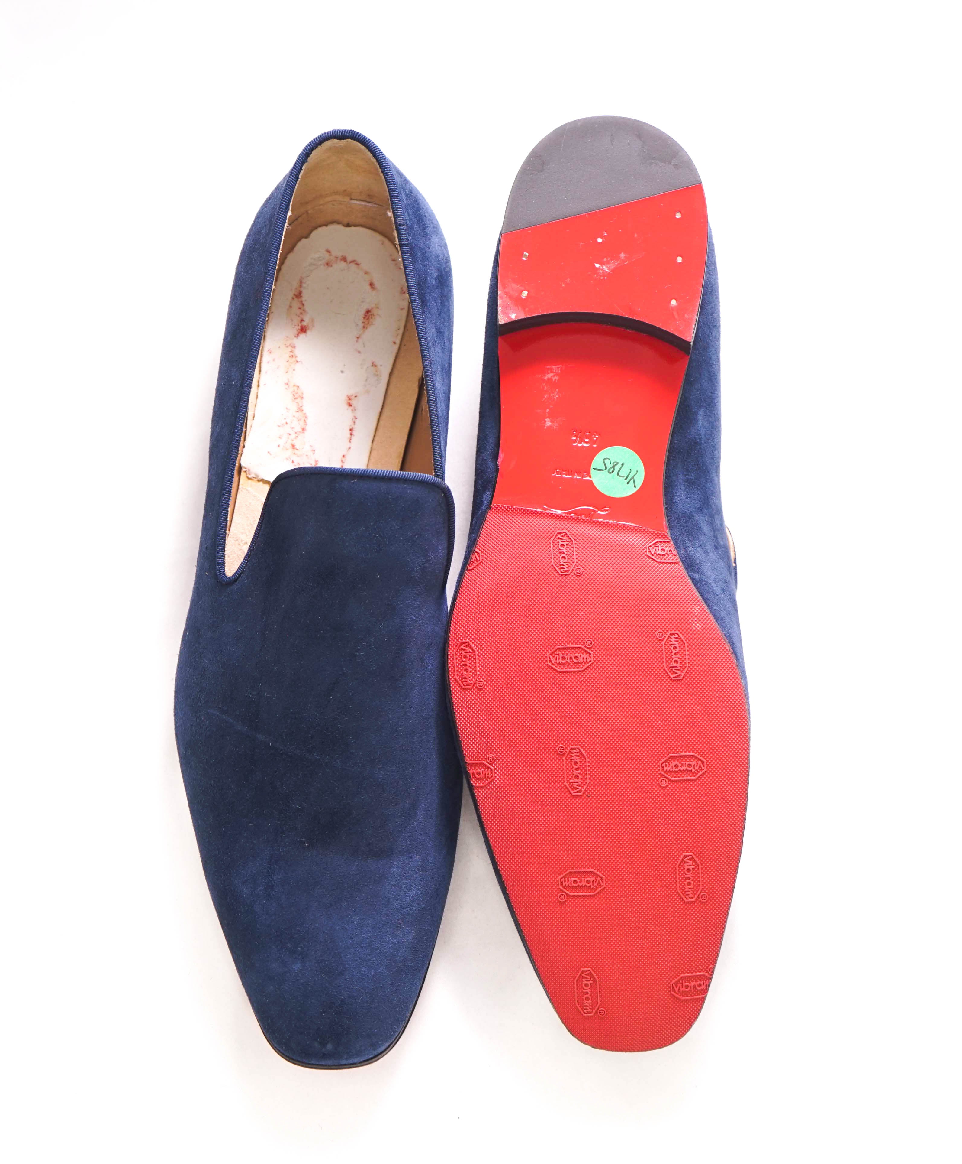 $1,050 CHRISTIAN LOUBOUTIN - * Dandelion* Blue Suede Loafers - 13.5 US (46.5)