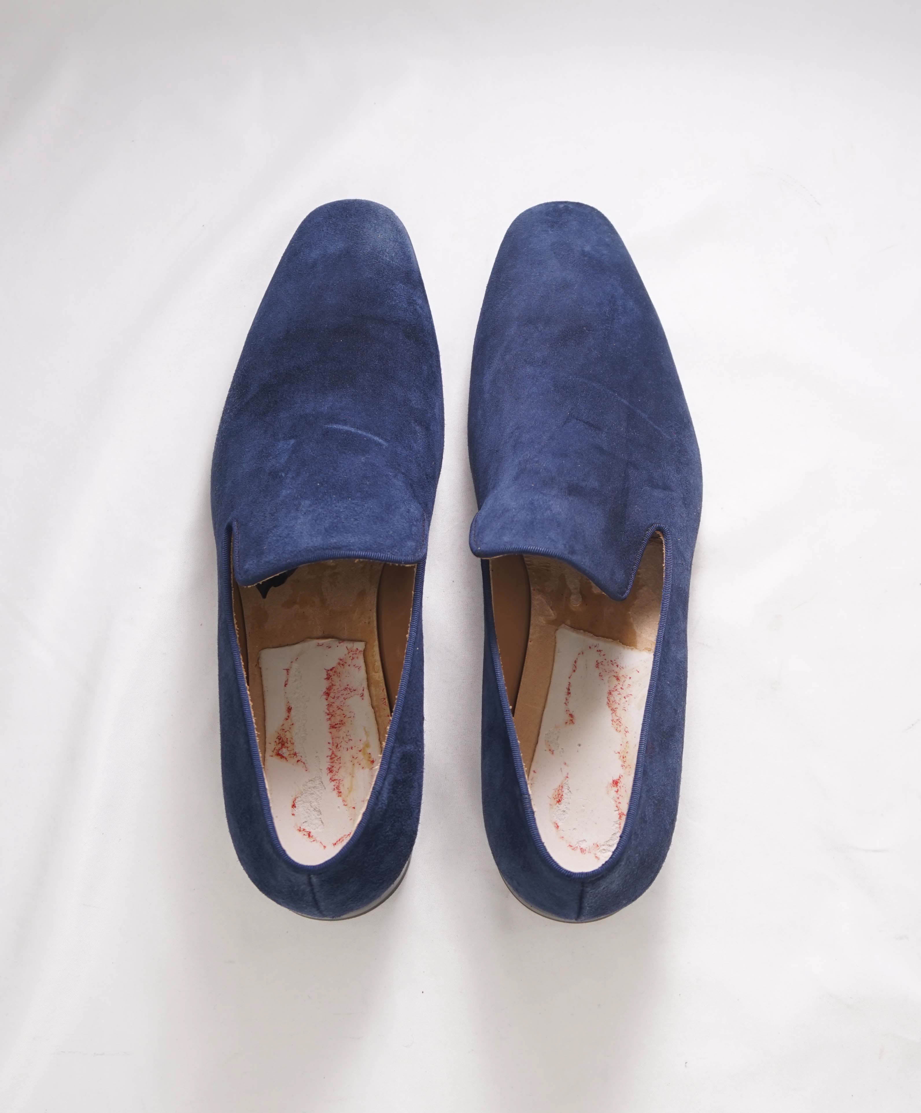 $1,050 CHRISTIAN LOUBOUTIN - * Dandelion* Blue Suede Loafers - 13.5 US (46.5)