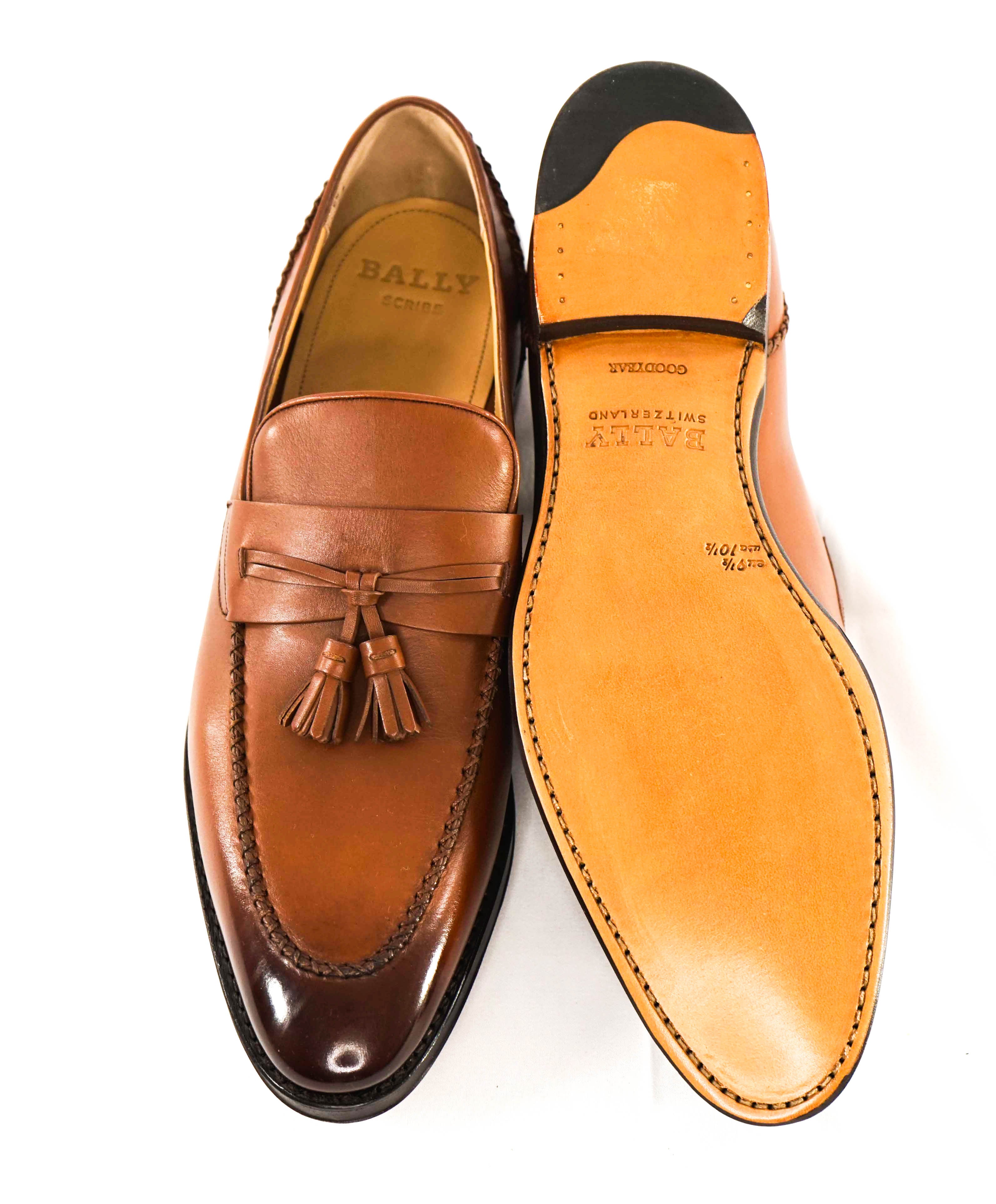 $800 BALLY - "SKENNY" Goodyear Welt SCRIBE Brown Tassel Loafer  - 10.5 US (9.5 UK)